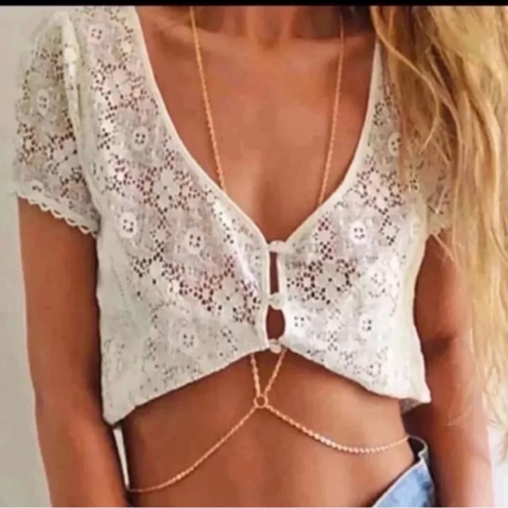 Golden tone chains body waist jewelry